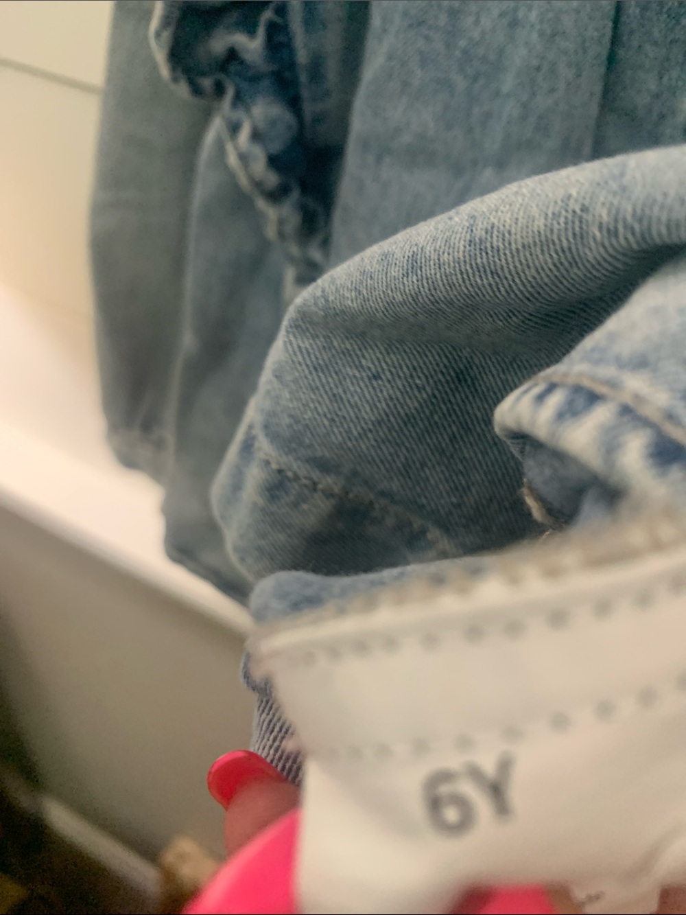 Girls' Light Blue Denim Ruffle Jacket - Picture 2 of 6